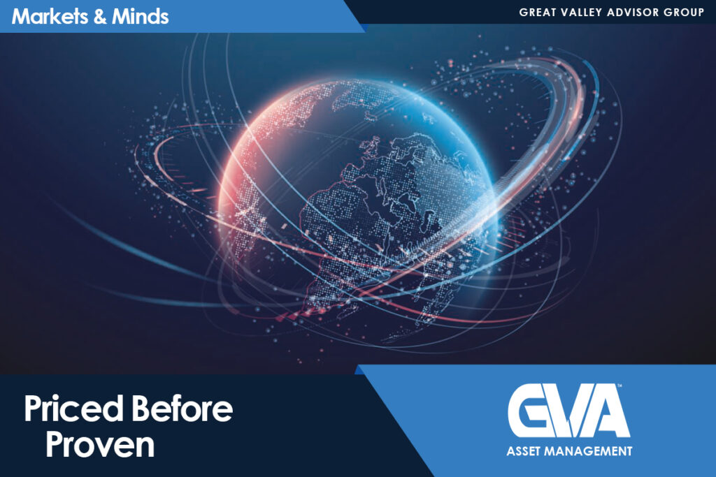 Banner image for Markets & Minds: globe with orbit lines, 'Priced Before Proven' and GVA Asset Management logo in blue banner.